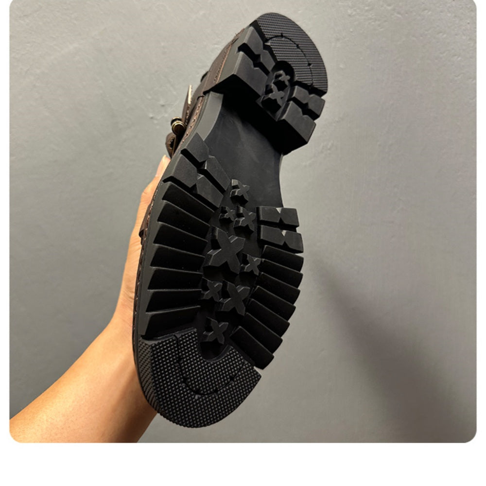 Handmade by men, made of leather, soft-soled casual shoes, multi-functional horsehide shoes