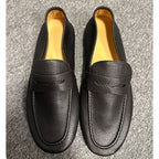 High-end genuine leather shoes, casual style leather shoes, soft sole, black loafers.