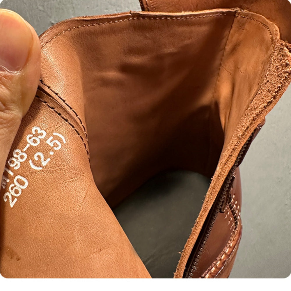 Cowhide boots, soft leather Chelsea boots, handcrafted entirely, short boots with leather buckles