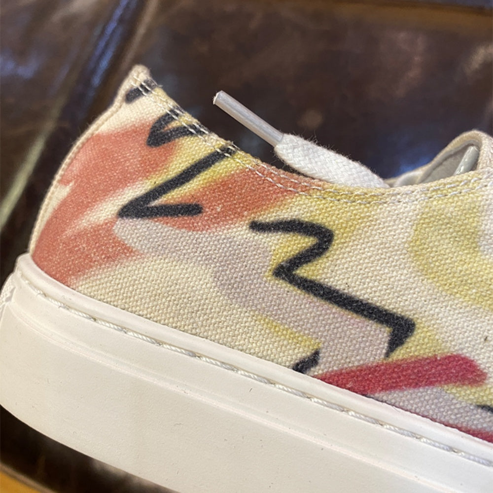 Breathable canvas sports shoes, men's low-top style, fashionable and versatile, casual shoe model.