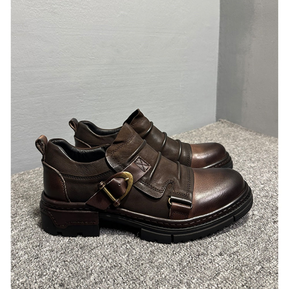 Handmade by men, made of leather, soft-soled casual shoes, multi-functional horsehide shoes