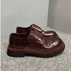 Handmade leather casual shoes, with retro horsehide material, high-end business casual men's shoes