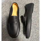 High-end genuine leather shoes, relaxed and laid-back style leather shoes, soft sole, black loafers.