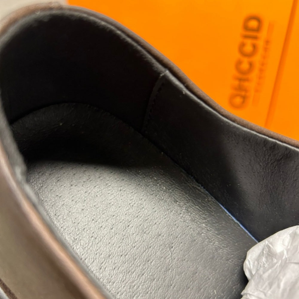 Men's vintage leather shoes, men's fashionable casual shoes, breathable lace-up men's shoes