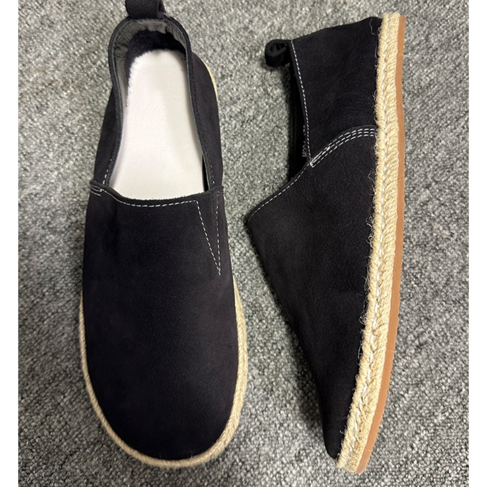 Soft cowhide fishermen's shoes, men's pure leather casual shoes, retro casual handmade loafers