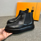 Men's new high-top shoes  Men's fashionable leather shoes  Men's leather foot covers for casual shoes