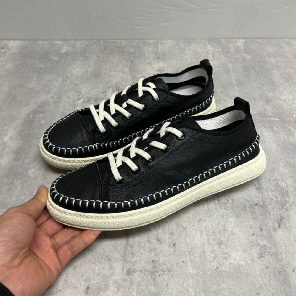 Men's genuine leather white sports shoes, suitable for casual streetwear, men's high-end urban shoes