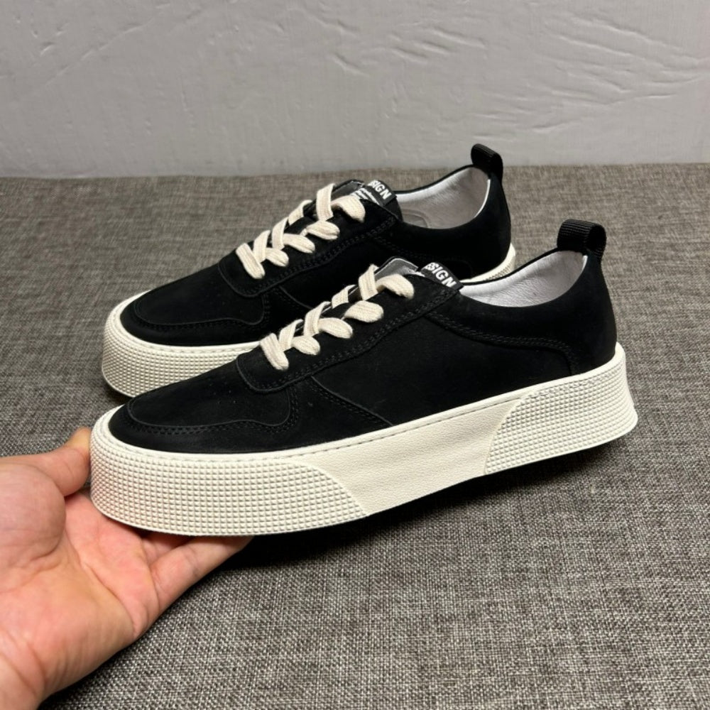 Men's leather stylish new trendy multi-functional breathable casual sports shoes. Trendy shoe style.