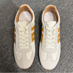 New retro breathable mesh sports shoes, soft leather casual shoes, low-top soft-soled Dent shoes