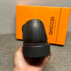 Men's vintage leather shoes, men's fashionable casual shoes, breathable lace-up men's shoes