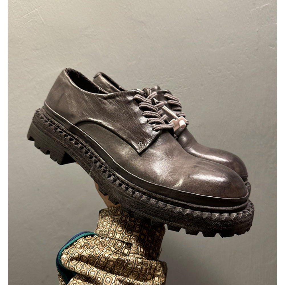 Handmade leather casual shoes, with retro horsehide material, high-end business casual men's shoes