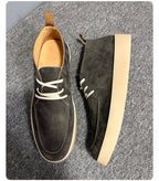 Men's high-top leather sports shoes, soft cowhide material casual shoes, comfortable and breathable upper.