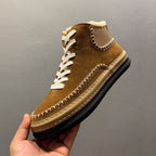 Men's new high-end warm winter thick-soled warm sheepskin boots in high-top style