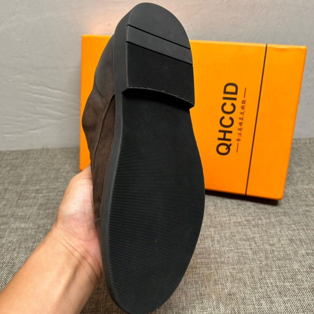 Men's vintage leather shoes, men's fashionable casual shoes, breathable lace-up men's shoes