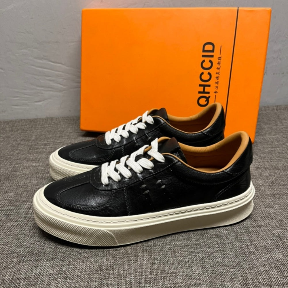 Men's leather fashion shoes - Casual style - Thick, lightweight, breathable retro design - Men's version