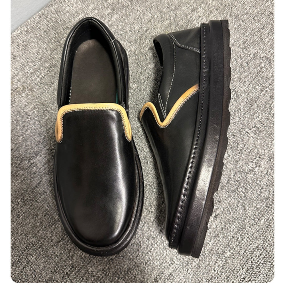 Men's leather shoes - Breathable soft-soled retro casual leather shoes, handcrafted loafers