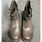 Cowhide boots, soft leather Chelsea boots, handcrafted entirely, short boots with leather buckles