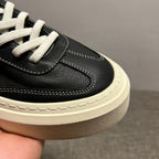 Men's genuine leather white sports shoes - casual style, lightweight and breathable black men's shoes