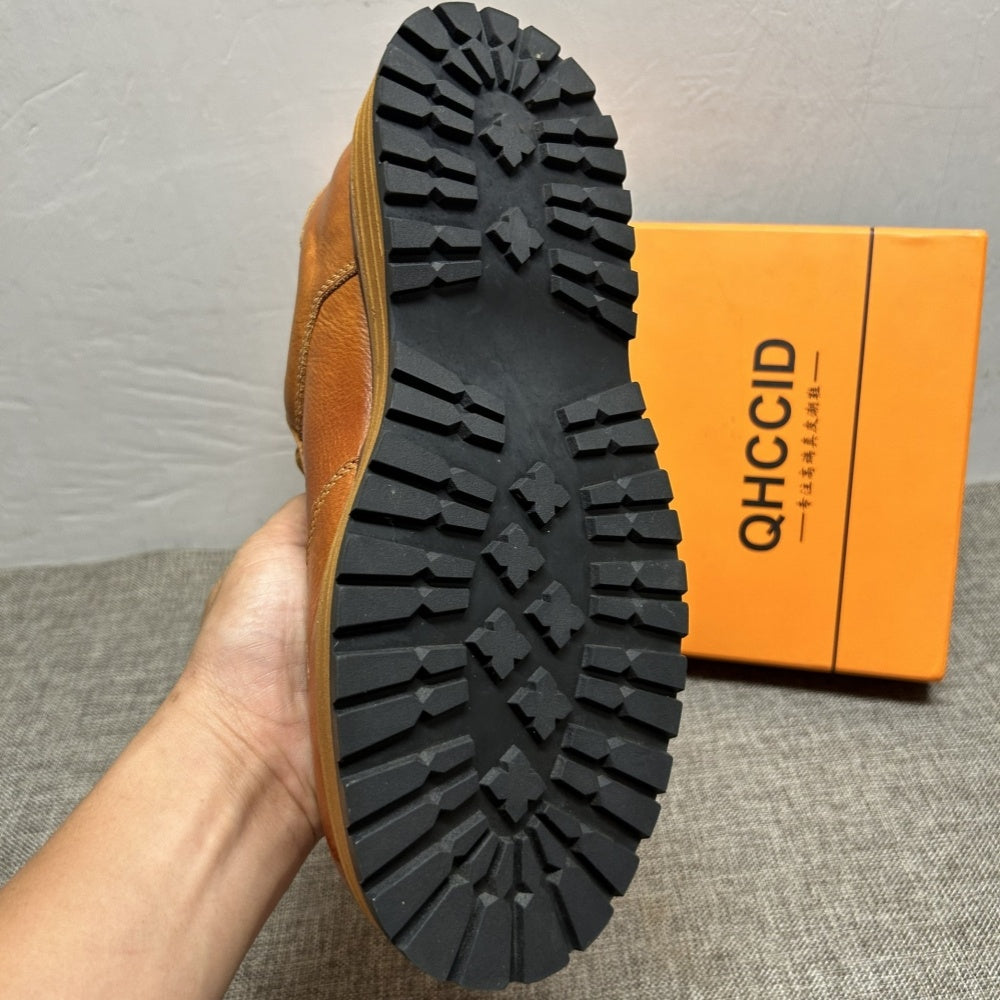 New men's leather retro shoes, men's low-top shoes, fashionable casual sports shoes