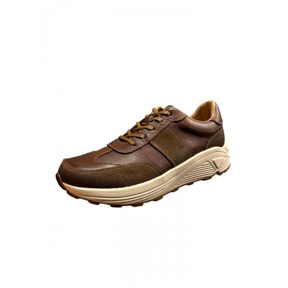 Men's high-end genuine leather casual sports shoes - retro lightweight top-grade cowhide style