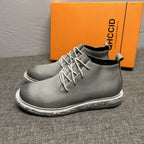 Men's leather high-top shoes - Retro style, breathable and comfortable, fashionable casual men's boots