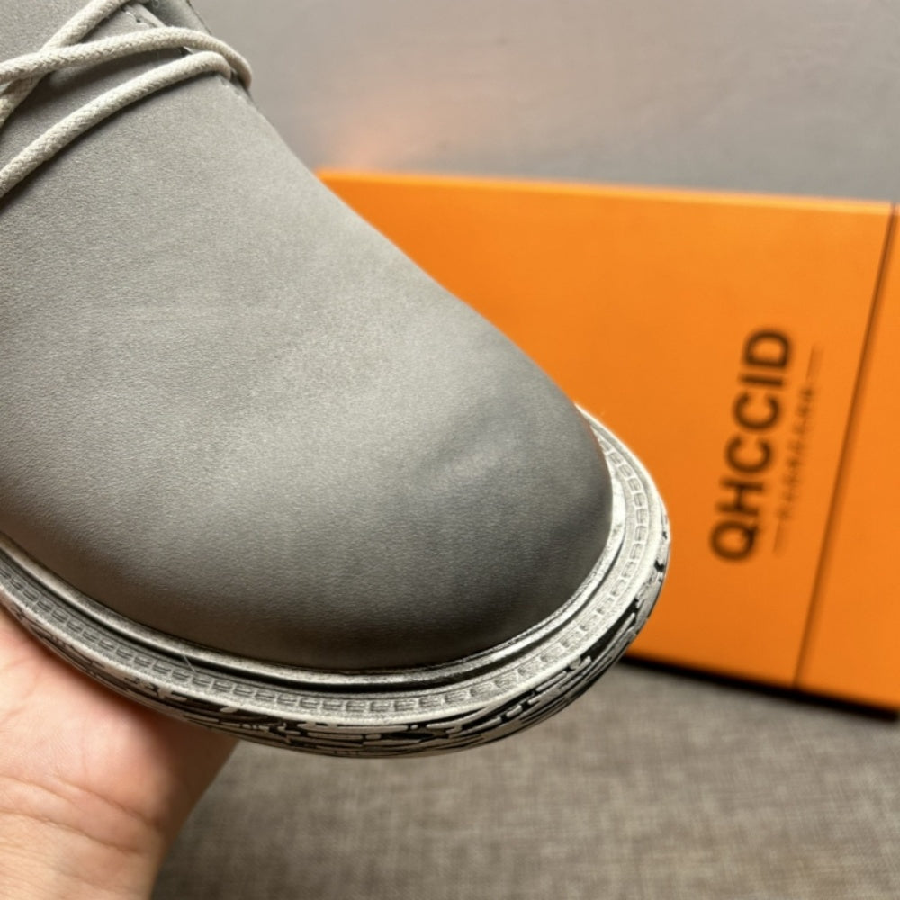 Men's leather high-top shoes - Retro style, breathable and comfortable, fashionable casual men's boots