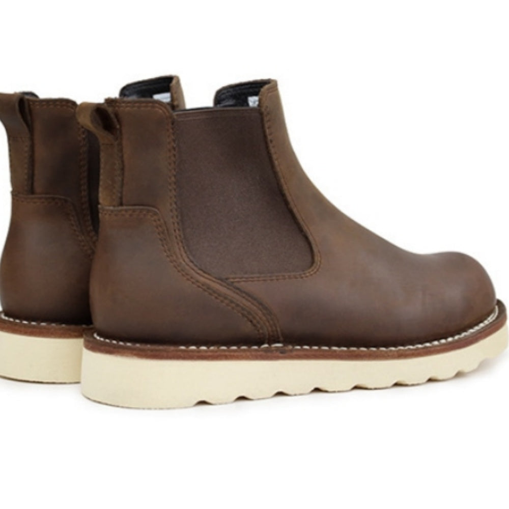 WL Leather Chelsea boots, short boots, dark brown American cowhide, retro work boots