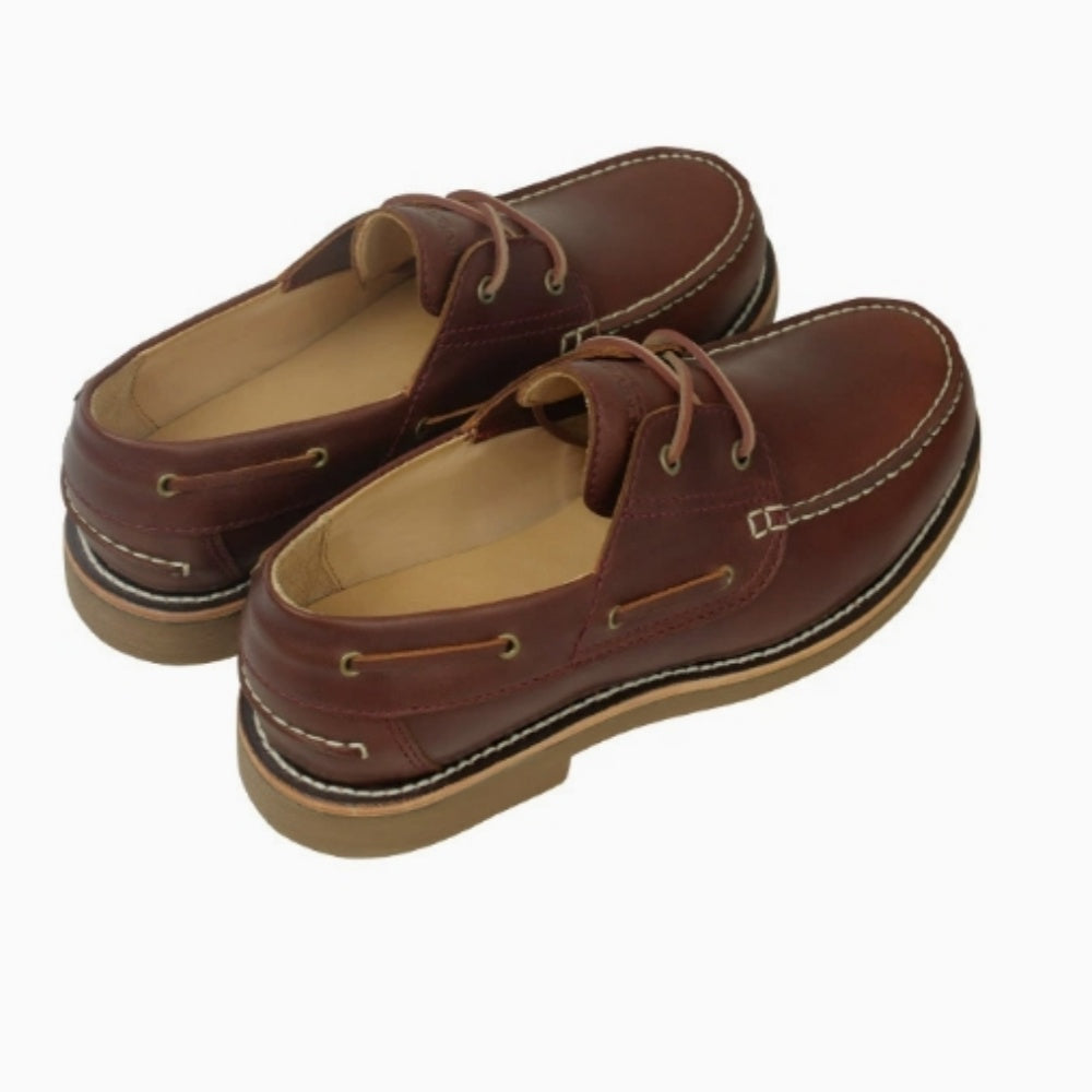 WL New classic retro boat shoes, genuine leather men's outdoor shoes with low heel, leather shoes