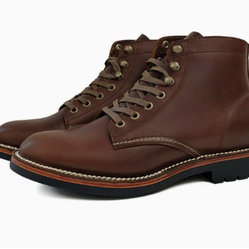 WL New genuine leather work boots for men, classic and retro style, comfortable and high-top design
