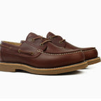 WL New classic retro boat shoes, genuine leather men's outdoor shoes with low heel, leather shoes