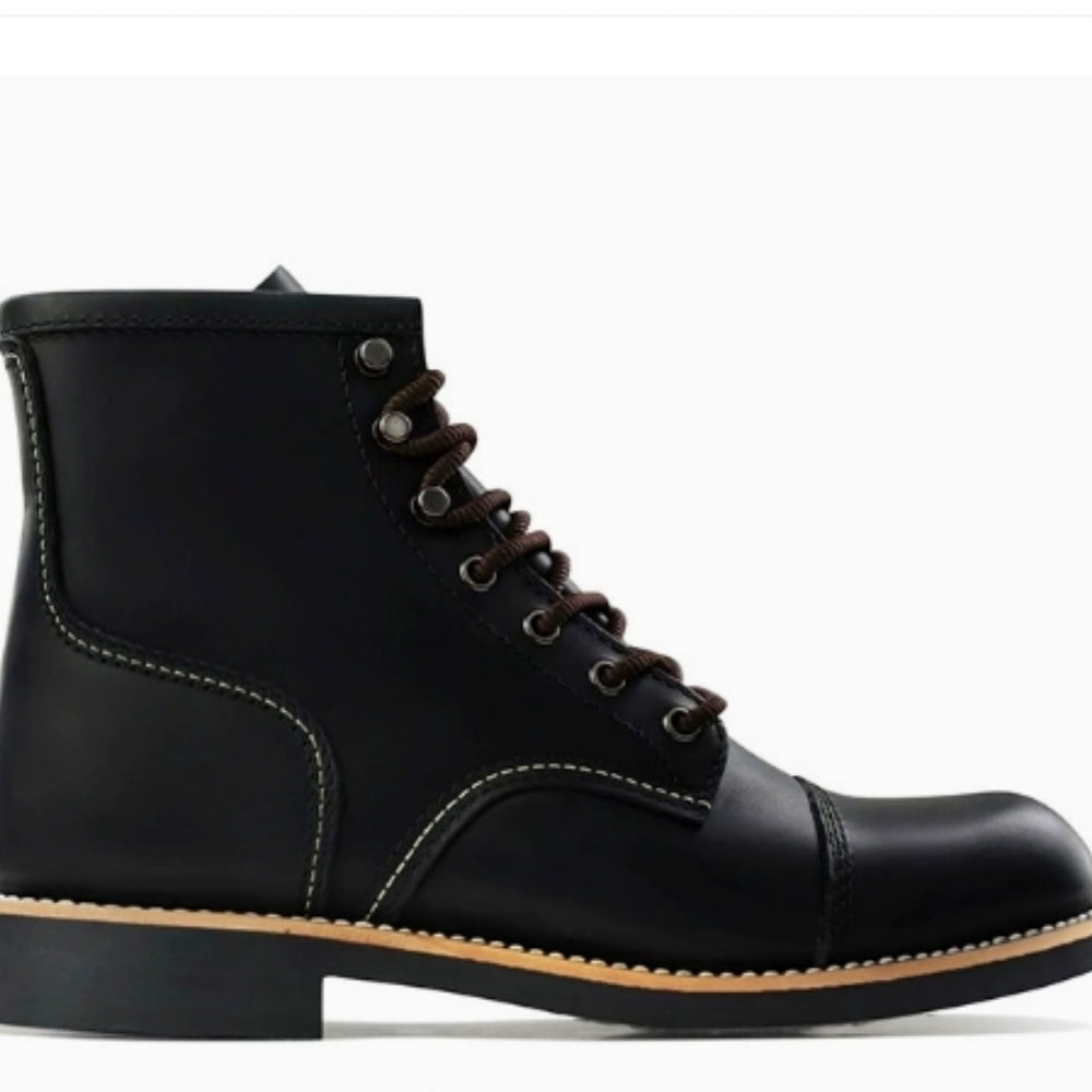 WL Paratrooper boots with Goodyear construction, Martin boots made of genuine leather, black boots