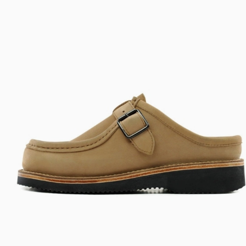 WL Outerwear stylish thick-soled top-grain smooth leather casual half-trousers Mary Jane shoes