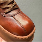 Retro cowhide casual men's shoes, thick-soled platform shoes - fashionable sports shoes