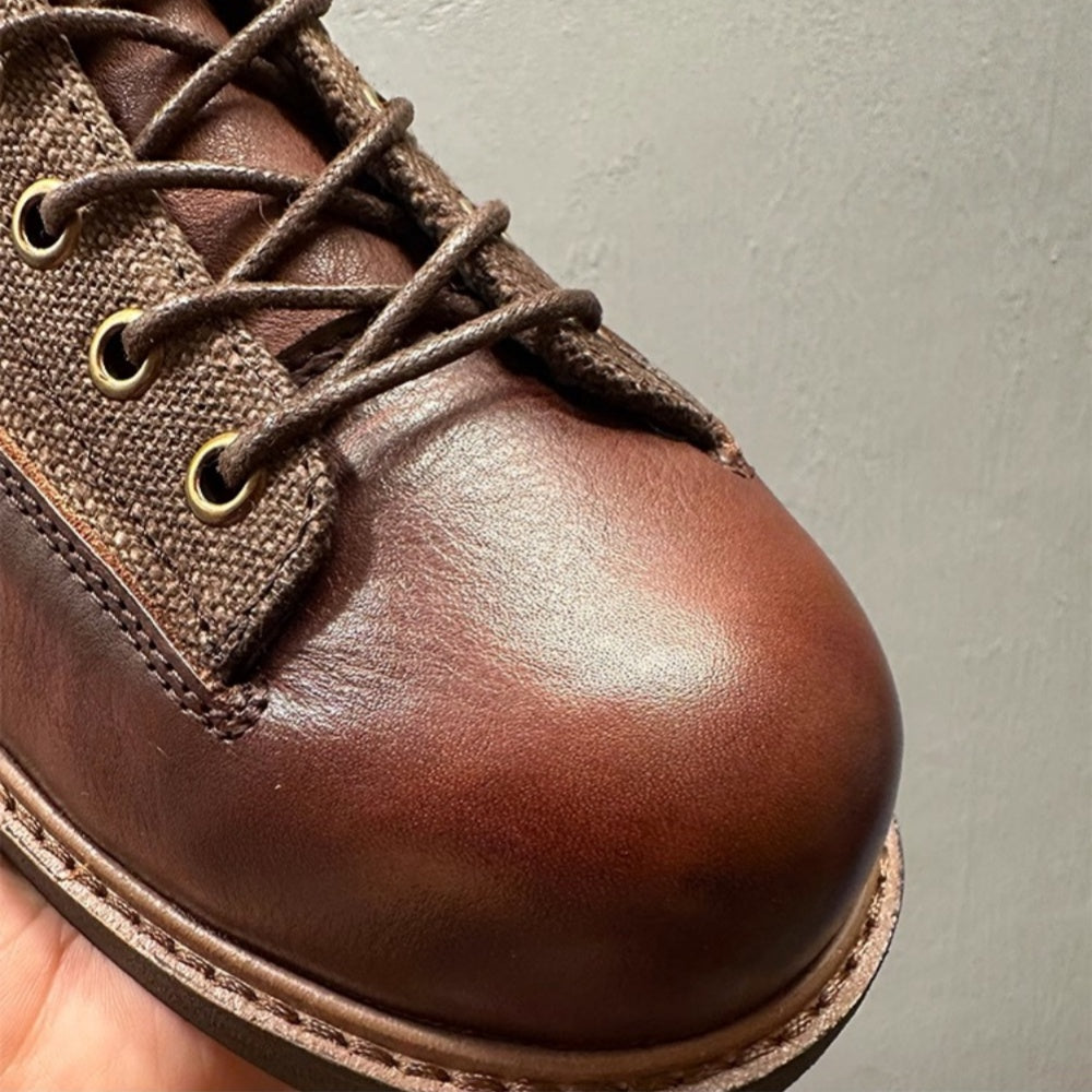 Leather Vintage Style Men's Boots - High-Quality Ankle Leather Boots - Luxurious Handmade Leather Boots