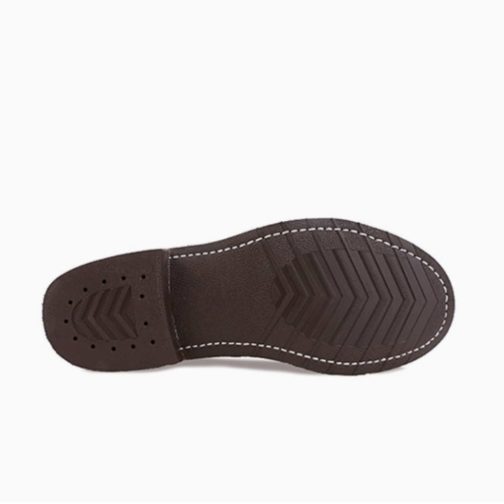 WL Men's work boots in military style, made of genuine leather, with high tops and parachute-style design.