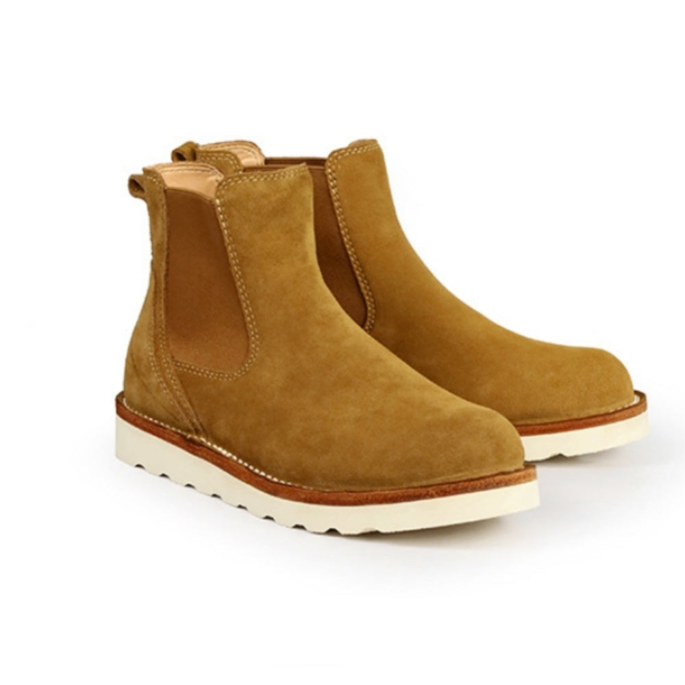 WL Leather Chelsea men's boots, cowhide short boots, light brown American retro work boots