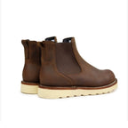 WL The new dark brown leather Chelsea boots of the  brand have the style of classic American work boots.