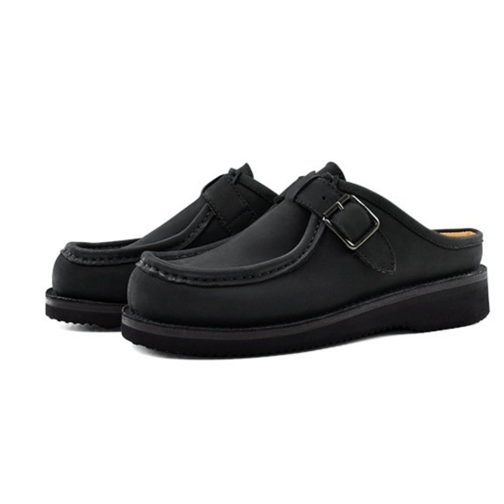 WL fashion leather lace-up sandals, suitable for daily wear, featuring a semi-buckle style.