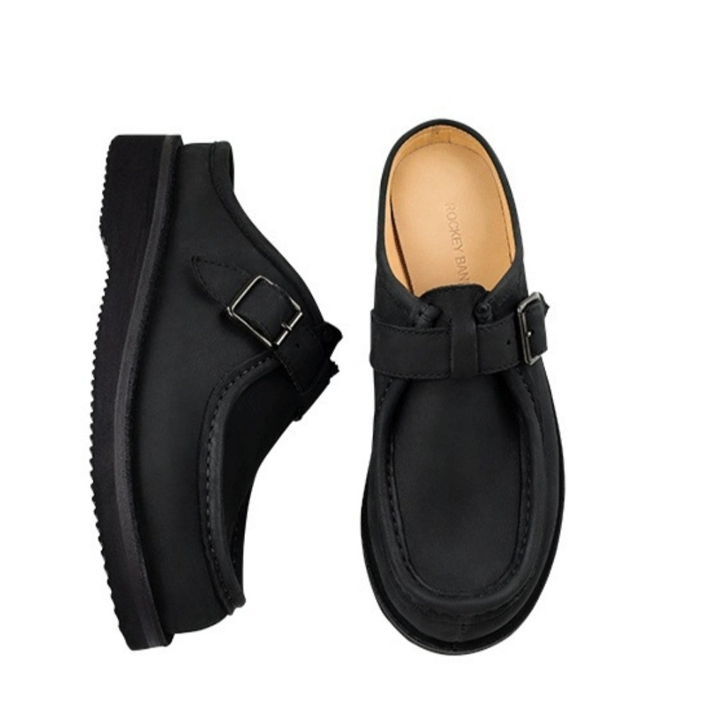 WL fashion leather lace-up sandals, suitable for daily wear, featuring a semi-buckle style.