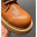 Leather thick-soled high-top casual ankle boots, chunky heel men's boots, Chelsea boots