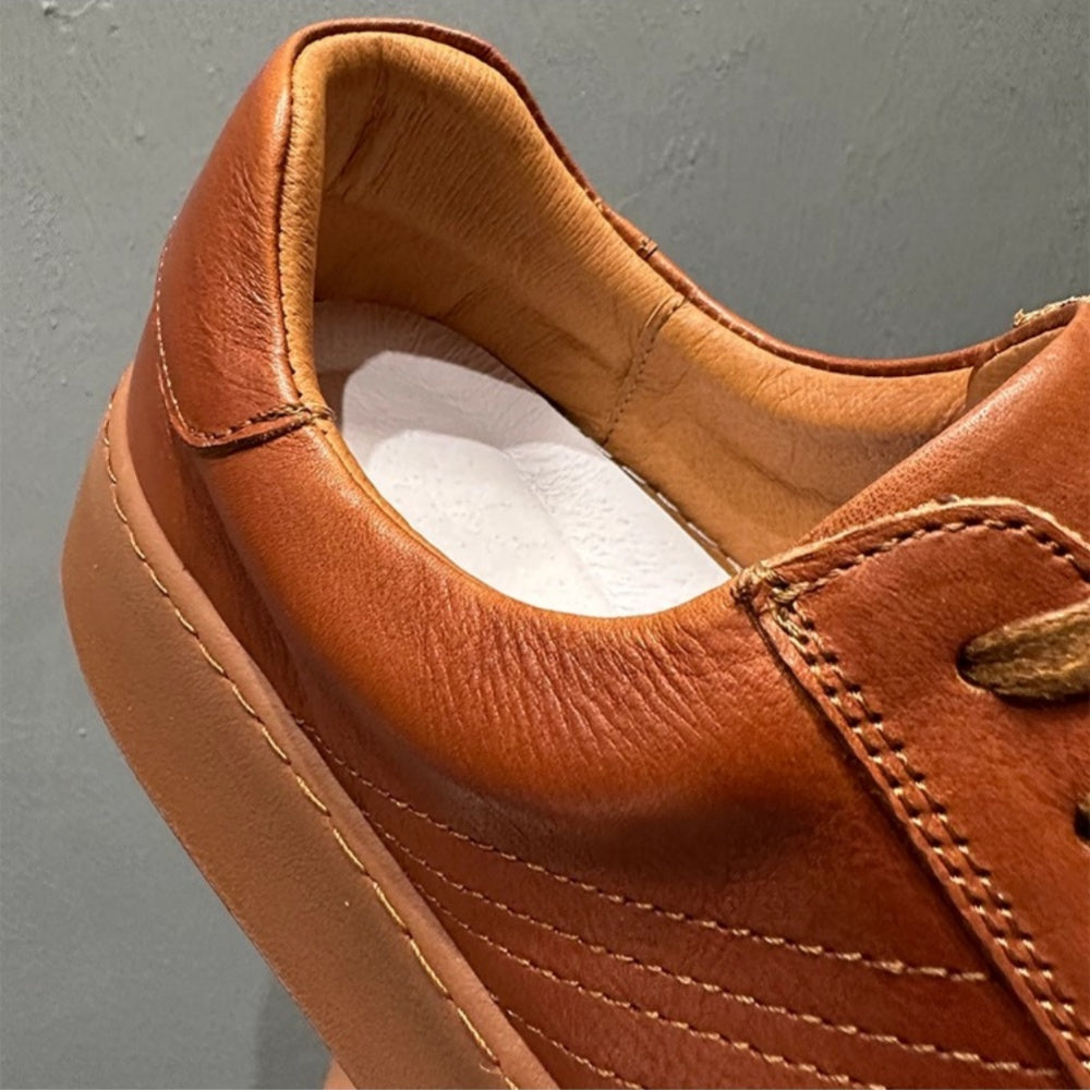 Men's leather retro casual shoes - Thick-soled high-heeled shoes - Multi-purpose sneakers