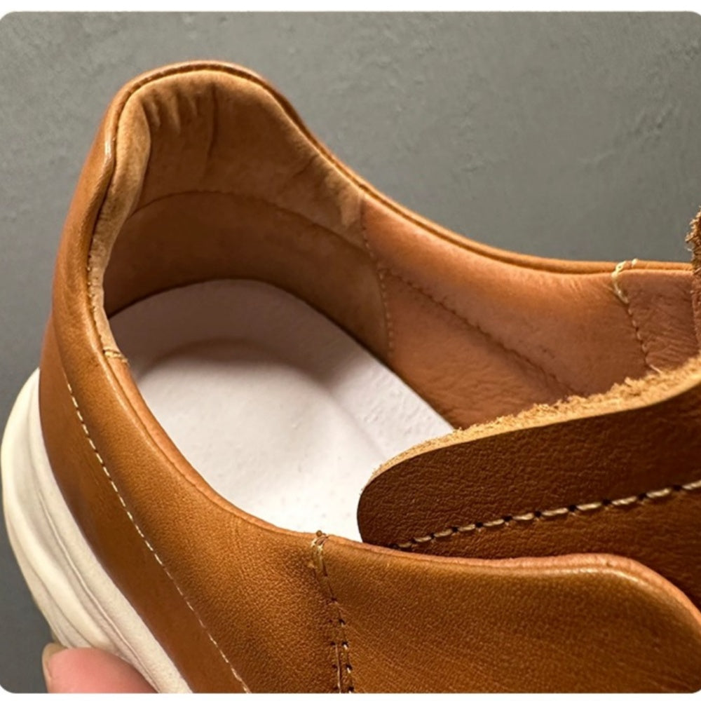 Men's handmade leather shoes, classic casual walking shoes, outdoor sports shoes, casual sports shoes