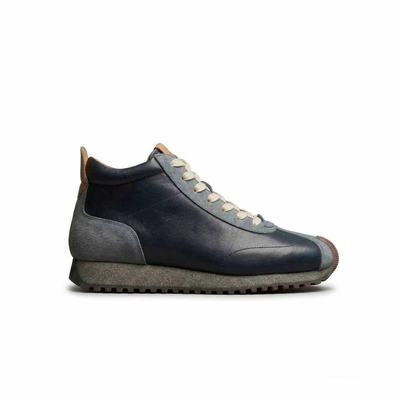 QHCCID Fashion Men's High Top lightweight comfortable cowhide casual trendy men's shoes