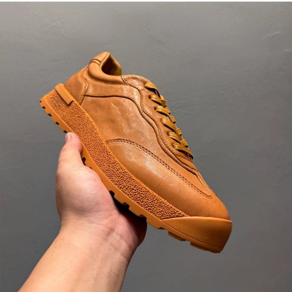 Men's leather shoes - Durable sports shoes - Men's fashionable low-top casual shoes - Height-boosting shoes