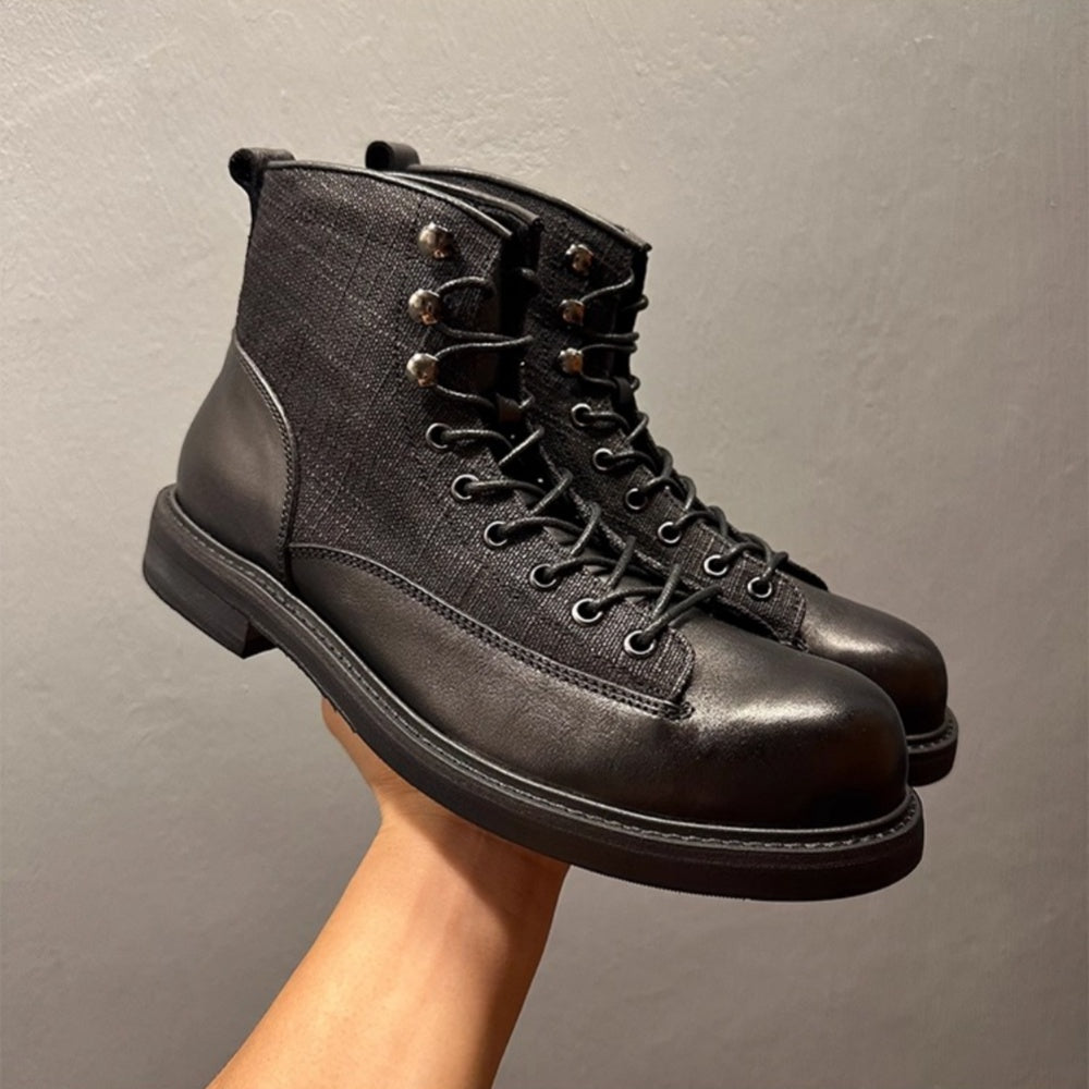 Leather Vintage Style Men's Boots - High-Quality Ankle Leather Boots - Luxurious Handmade Leather Boots