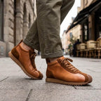 QHCCID Fashion Men's High Top lightweight comfortable cowhide casual trendy men's shoes