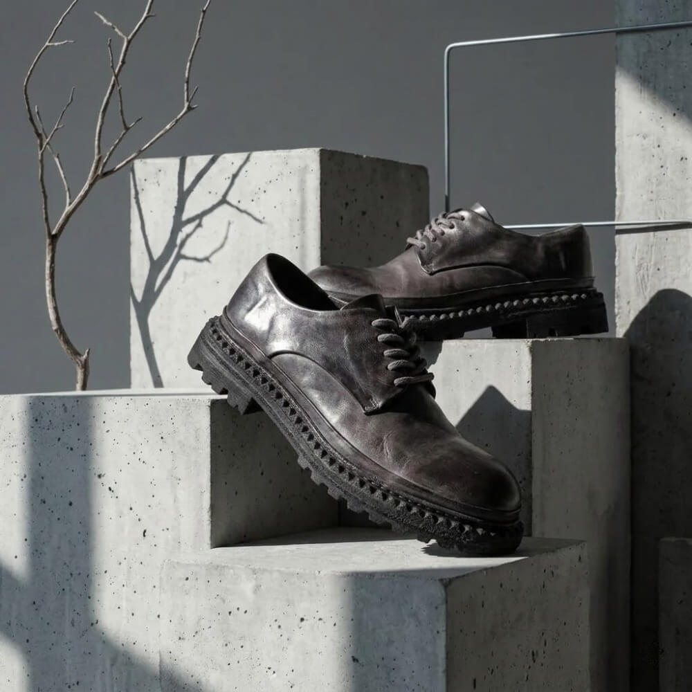 QHCCID | Handcrafted Vintage Horsehide Derby Shoes