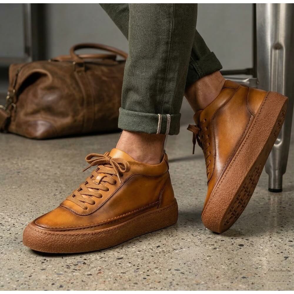 QHCCID | High-top Casual Fashion Leather Shoes (Casual Style)