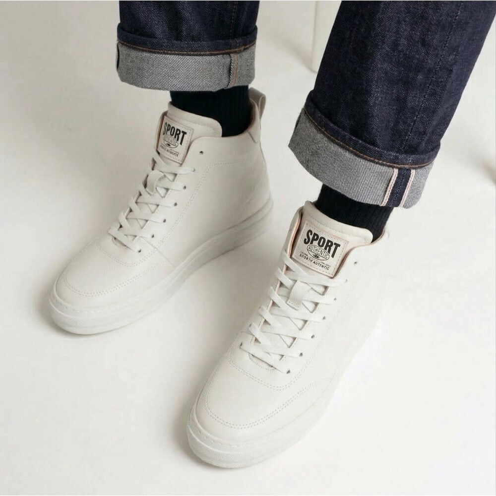 QHCCID | High-top Leather Casual Sneakers