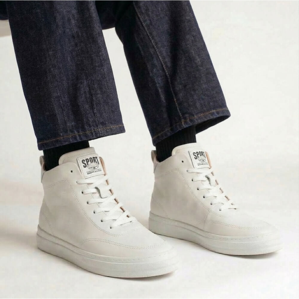 QHCCID | High-top Leather Casual Sneakers